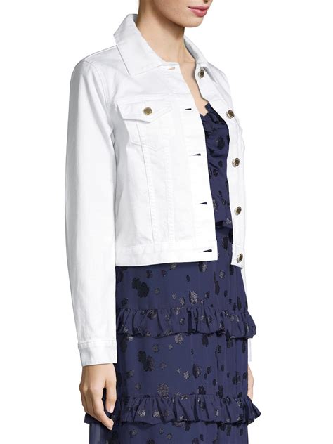 michael kors white|Michael Kors white denim jacket.